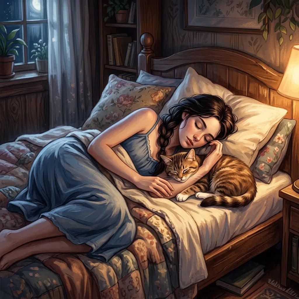 Cat resting comfortably