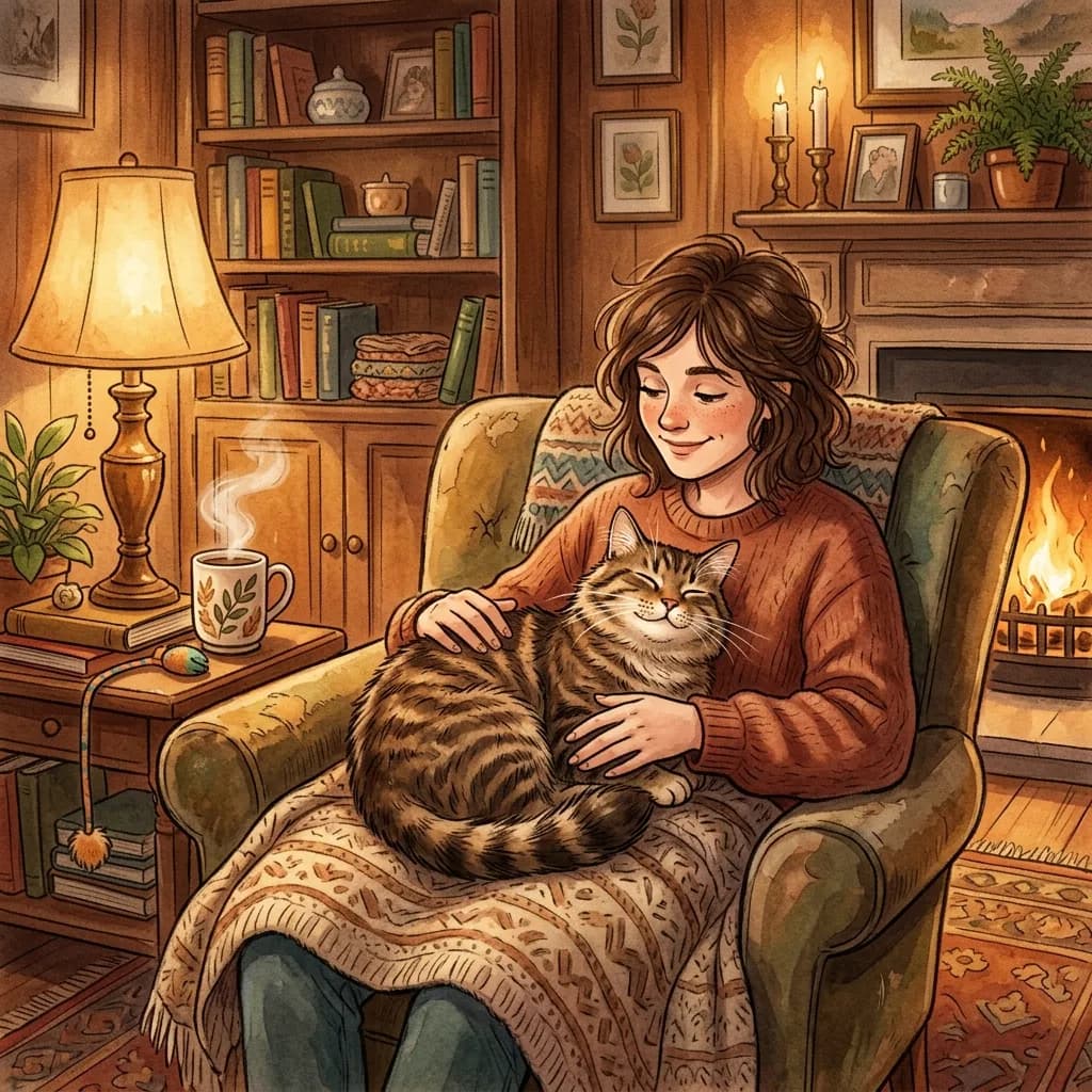Close up of cat purring