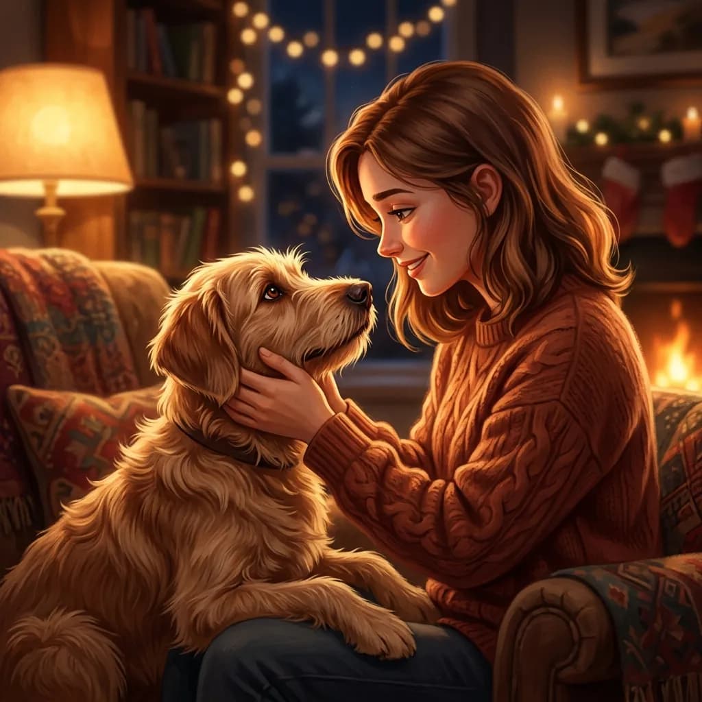 A dog and human making deep eye contact