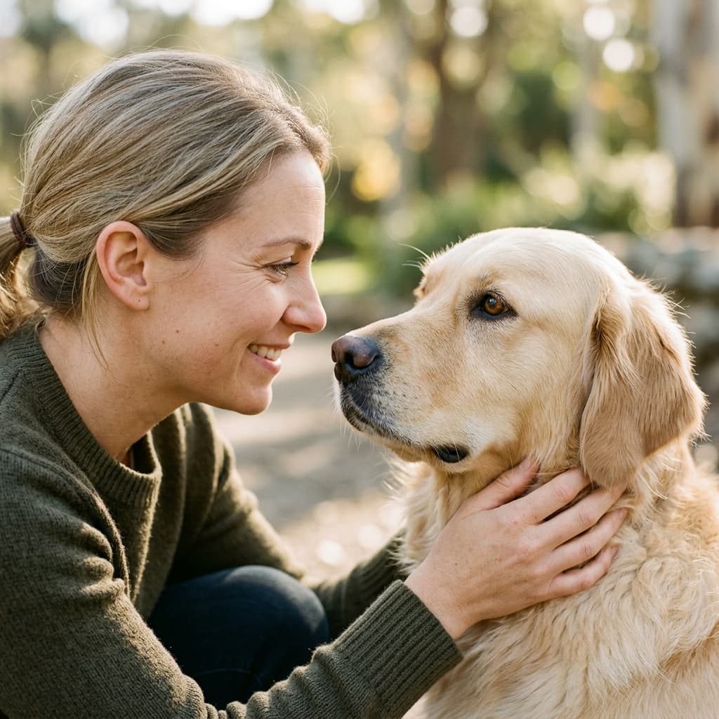 Dog and owner bond