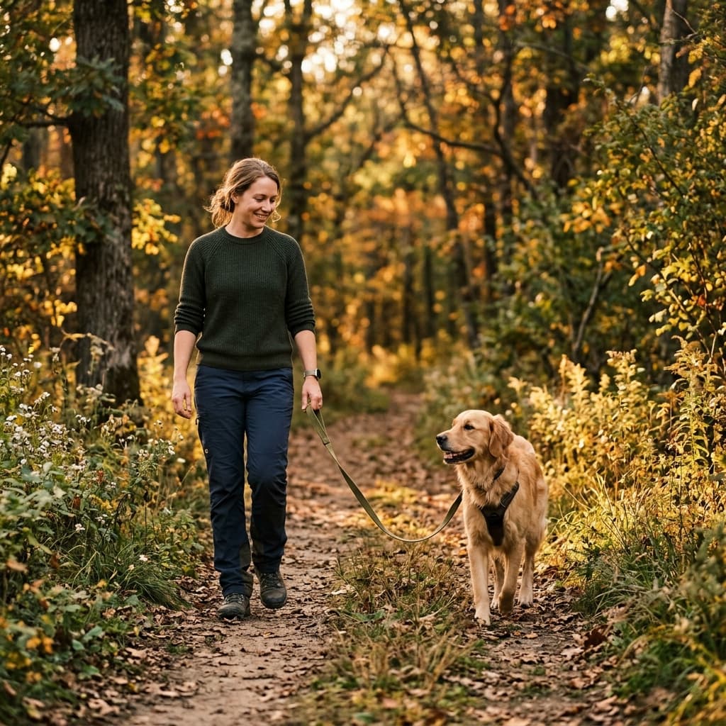 Relaxed dog walk