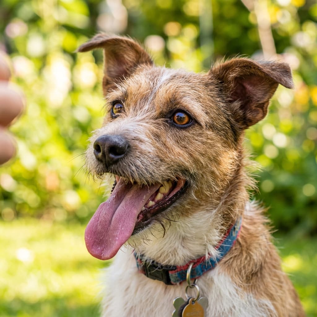 Dog with tongue out