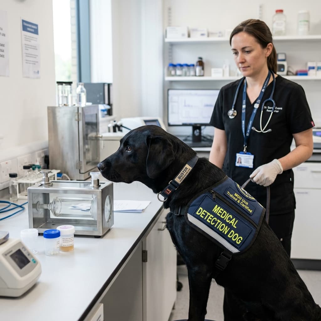Medical detection dog at work