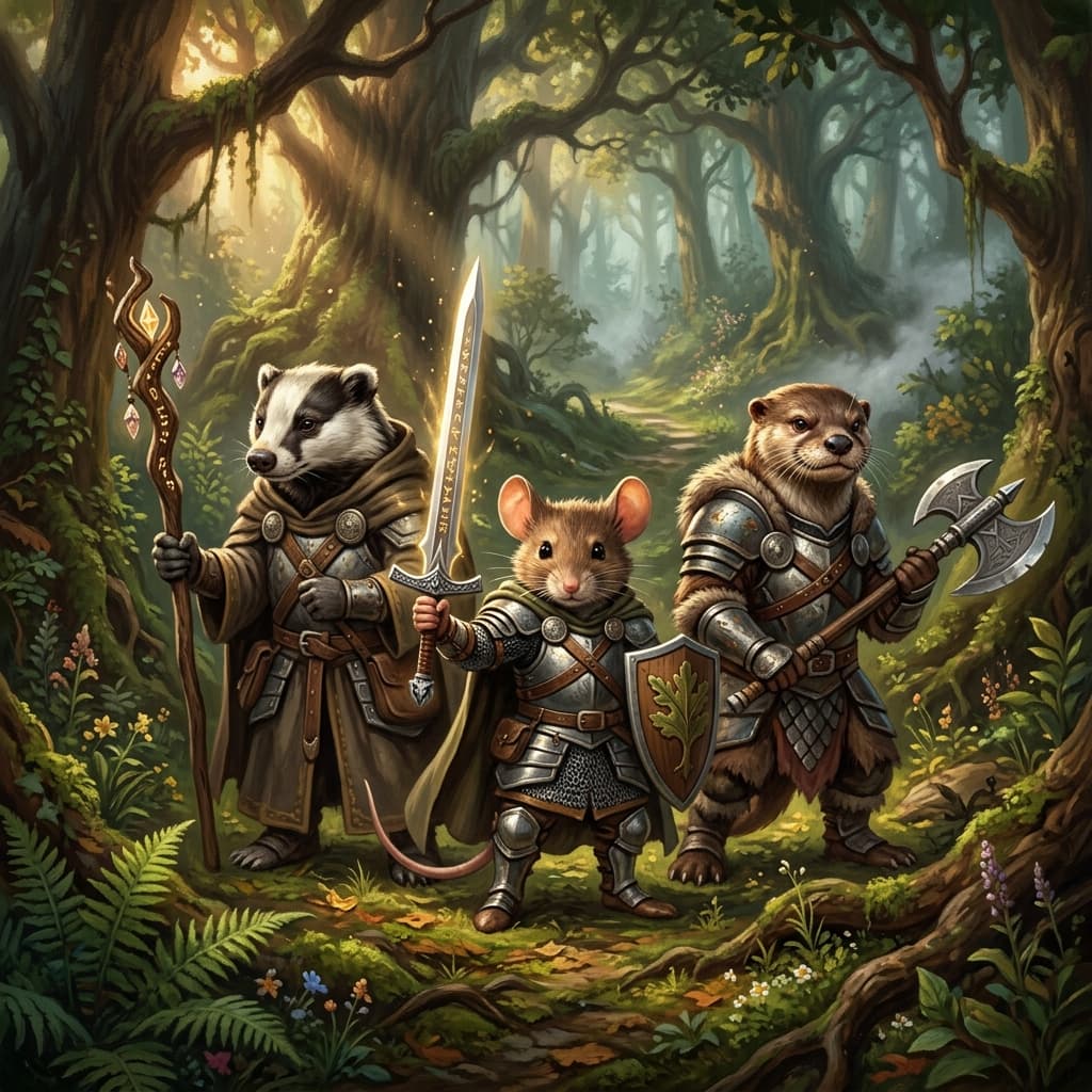 Redwall mouse warrior with sword