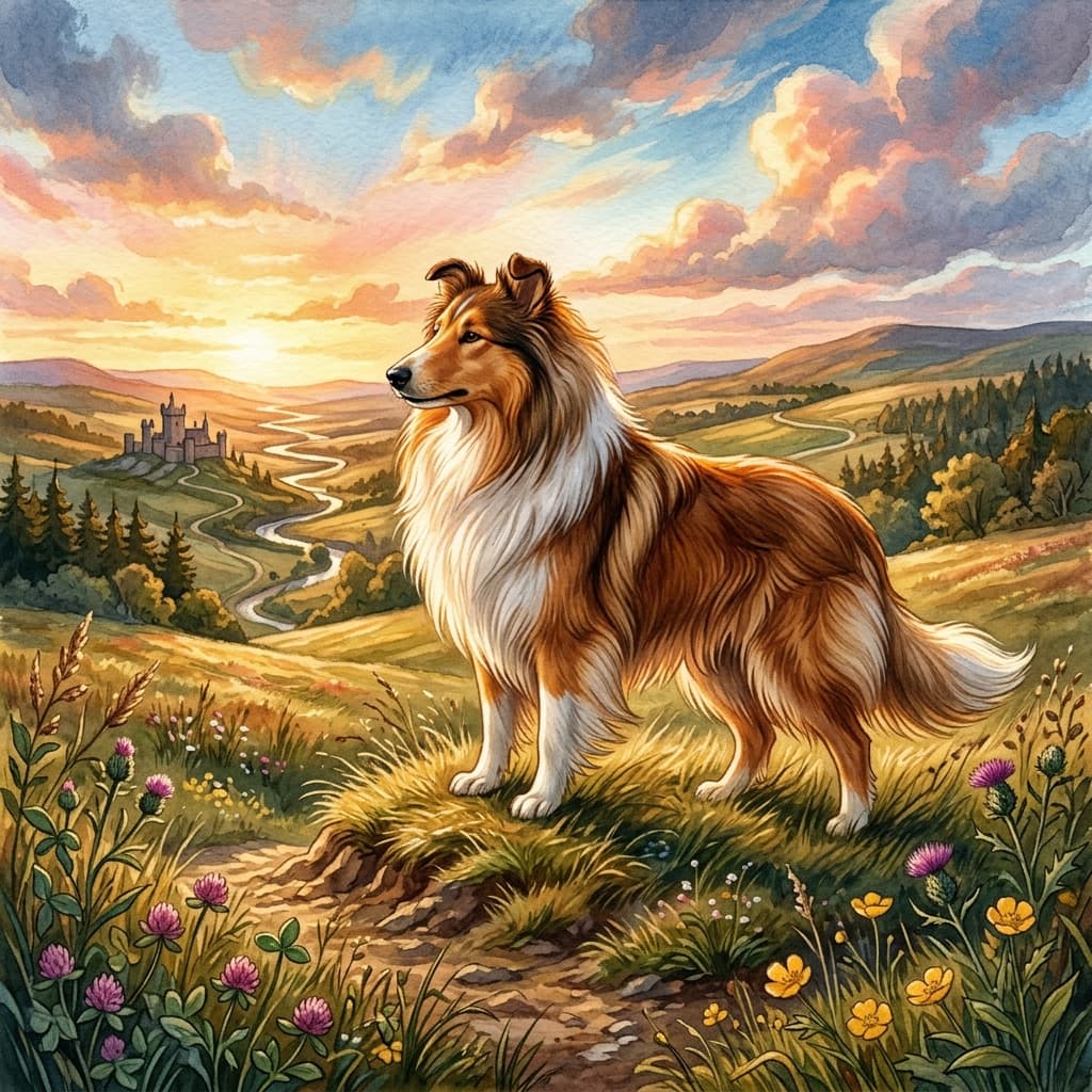 Lassie collie dog in nature