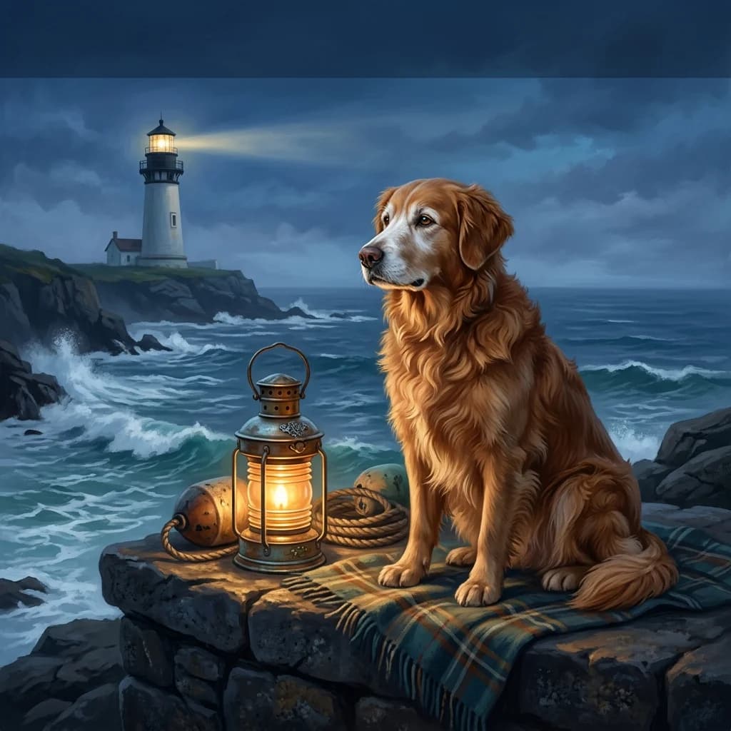 The Lighthouse Hound of Beacon Point - Original Cozy story cover