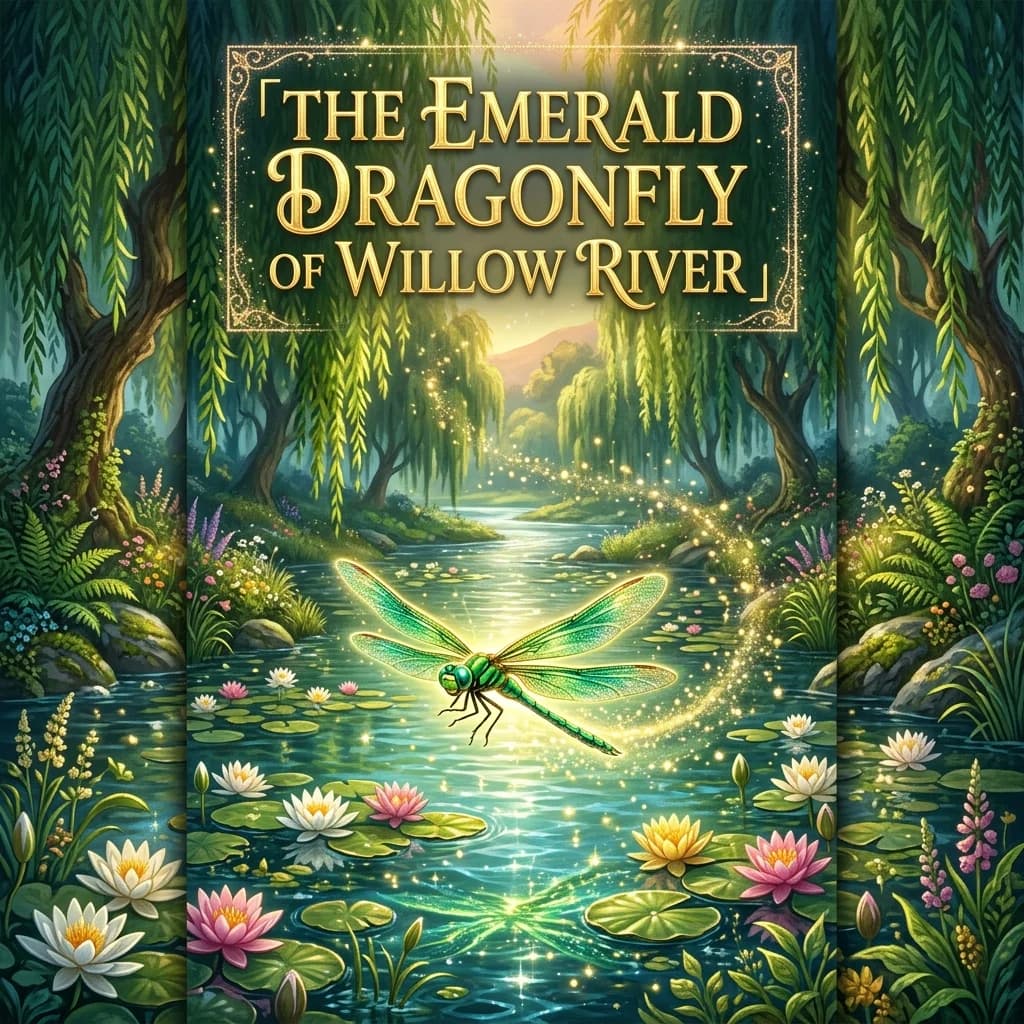 The Emerald Dragonfly of Willow River - Original Cozy Fantasy story cover