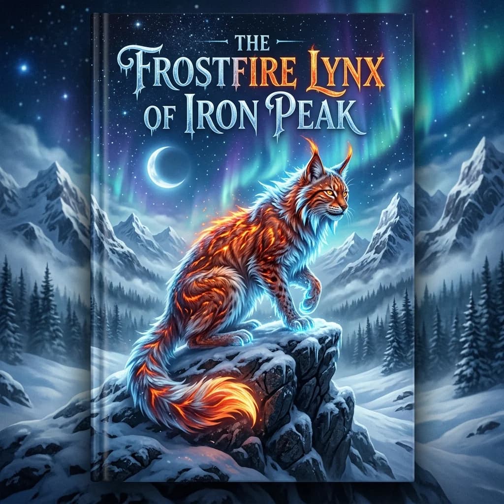 The Frostfire Lynx of Iron Peak - Original Cozy Fantasy story cover