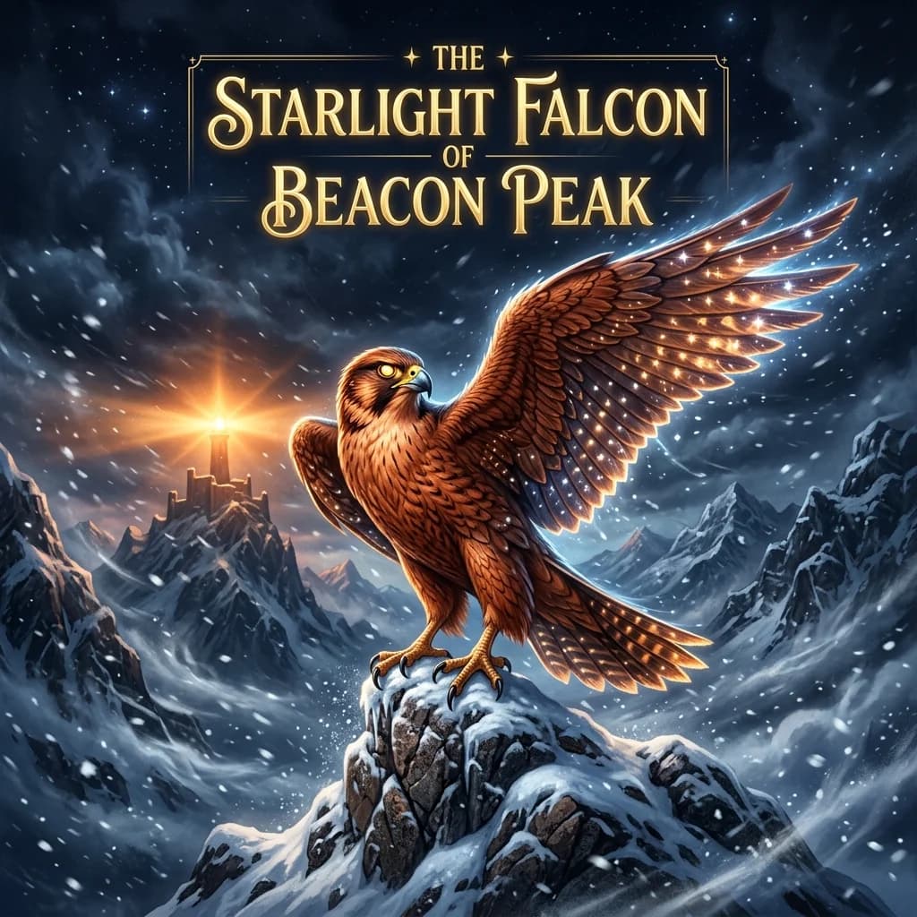 The Starlight Falcon of Beacon Peak - Original Avian Heroic Rescue story cover